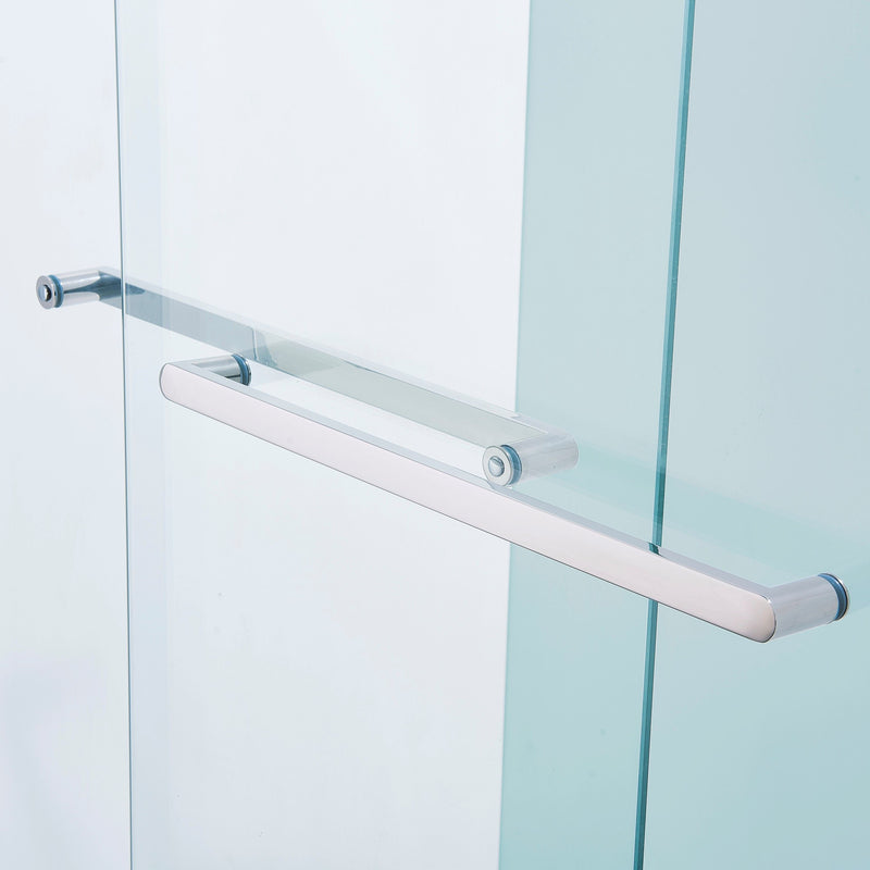 Double Sliding Shower Door Aluminium Alloy Frame, 5 / 16" (8Mm) Thick Sgcc Tempered Clear Glass