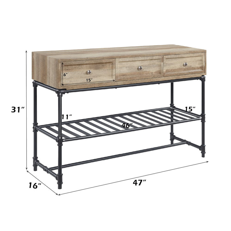 Brantley - End Table - Oak & Sandy Black Finish - 31" - Atlantic Fine Furniture Inc