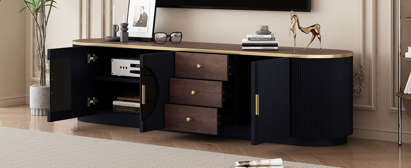 Modern Minimalist TV Stand For TVs Up To 80" With 3 Drawers And 1 Shelf