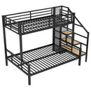 Metal Bunk Bed With Storage Staircase And Open Wardrobe