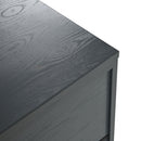 Retro Industrial 4 Door Sideboard With Large Storage, Rattan And Glass Doors