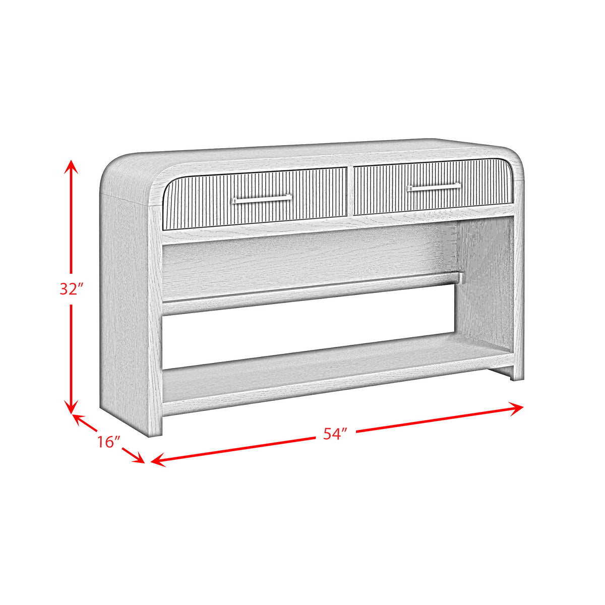 Ridgemont Sofa Table With Bottom Shelf in Black by Elements International, view 15