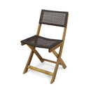 Bistro Foldable Chair With Wicker Backrest