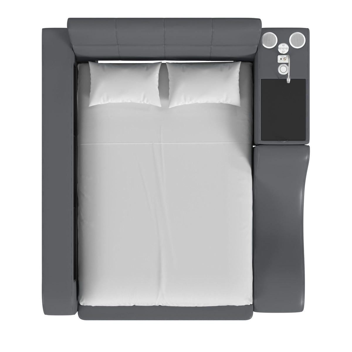 Valari PU Transformer Bed With Electronic Features in Dark Gray by Elements International, view 15