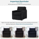 Upholstered Convertible Sleeper Sofa With 5 Position Backrest, Side Pockets, Storage