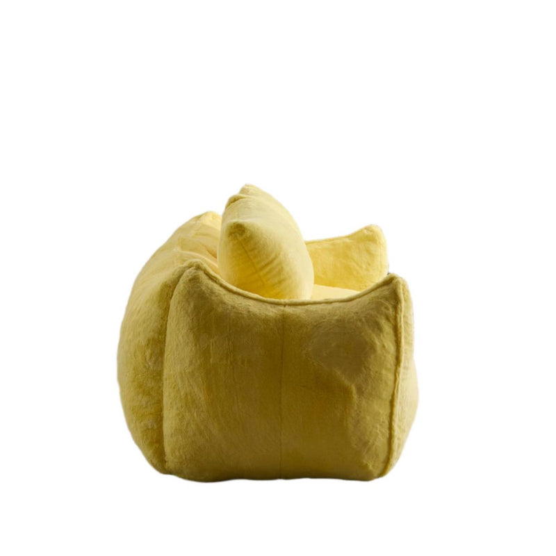 Giant Bean Bag Couch, Ultra Soft Fluffy Loveseat For Living Room Reading Chair With Pillows - Yellow