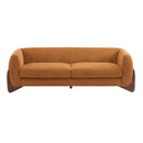Contemporary Boucle Sherpa Sofa With Birch Wood Legs