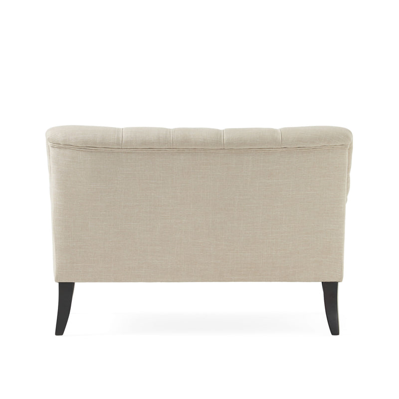 Nicole - French Style Upholstered Loveseat With Tufted Backrest