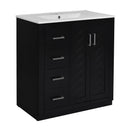 Ceramic Sink Combo, Freestanding Vanity Set With 3 Drawers & Soft Closing Doors