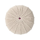 Bordeaux - Knitted Cotton Round Pouf Ottoman And Floor Cushion
