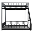 Bunk Bed Frame With Ladder And Safety Guardrails