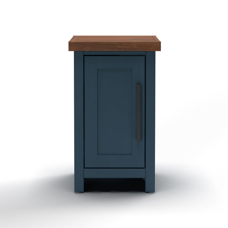 Nantucket - 14" Chairside Table - Blue Denim And Whiskey