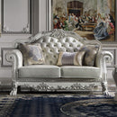 Dresden - Loveseat With 3 Pillows - Synthetic Leather & Bone White