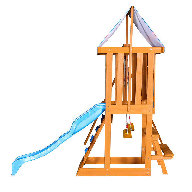 Children's Playset 3 In 1 With Slide, Swings, And Climber