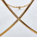 Metal Leg Dining Table With Tempered Glass Top