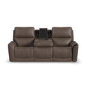 Carter - Power Reclining Sofa With Console & Power Headrests & Lumbar - Cappuccino