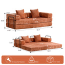 Convertible Floor Sofa Bed With Pillow Back Support Armrest