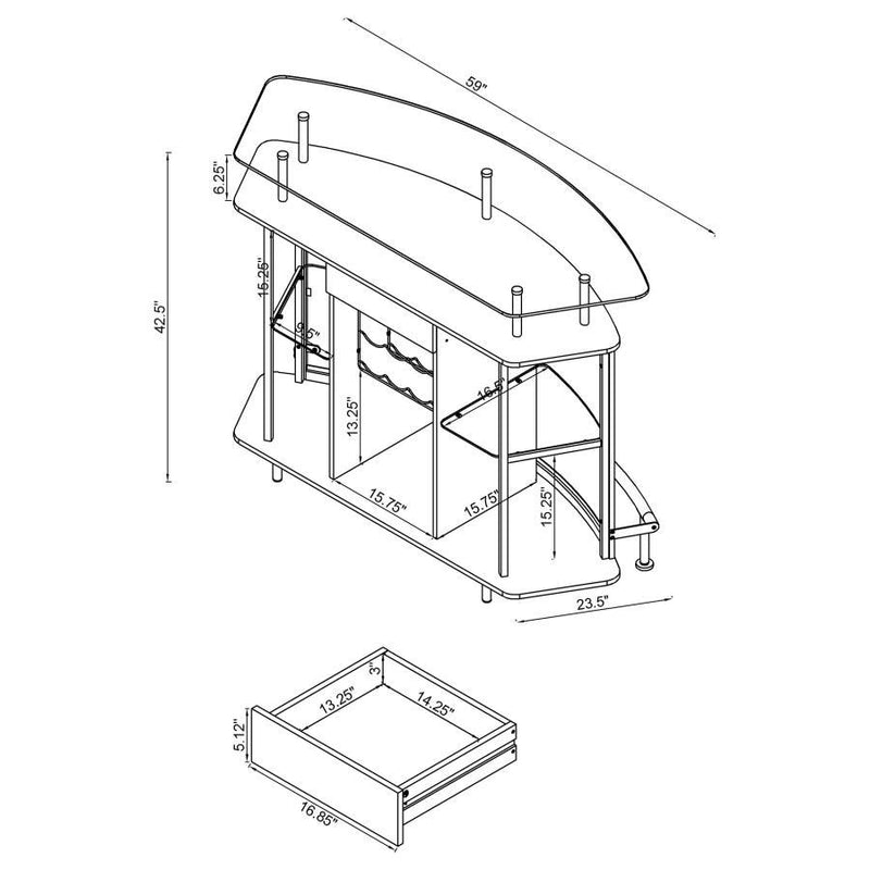 Gideon - Glass & Top/bottom Panel, Box 2 of 2 - White High Gloss