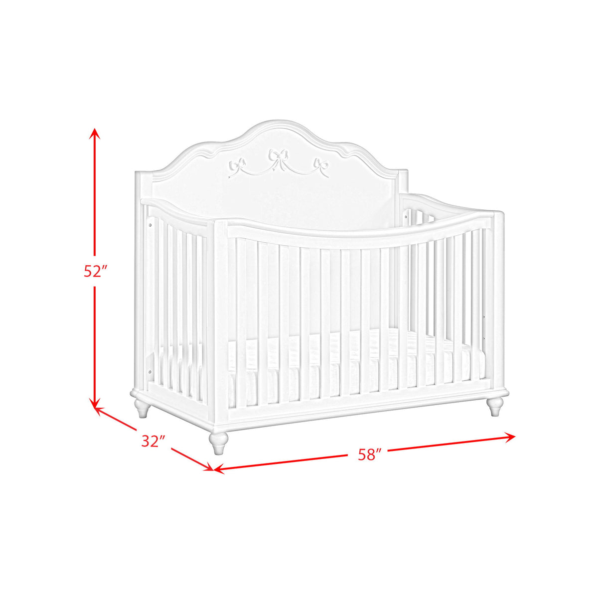 Alana Crib With Guardrails in White by Elements International, view 11