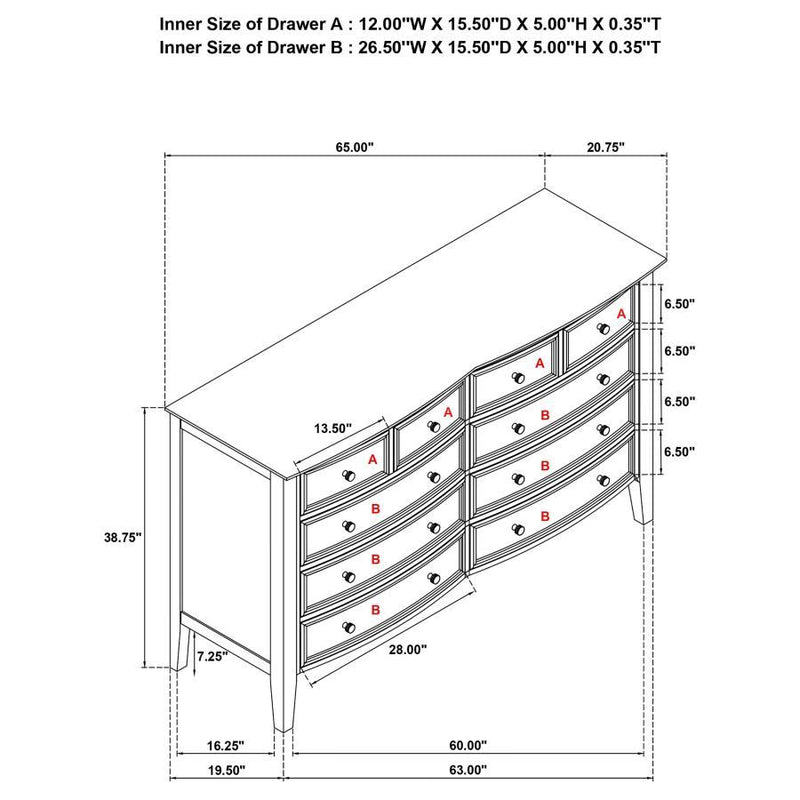 Bexhill - 10-Drawer Dresser