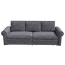 3 In 1 Convertible Sleeper Sofa With Nailhead Trim & Rolled Arm