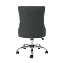 Glory Diamond Tufted Upholstered Office Chair With Rolling Casters And Sloped Arms - Dark Gray / Chrome