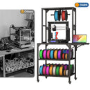 Heavy Duty 3D Printer Stand With Filament Storage Rack - Black