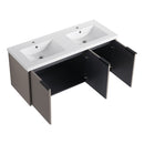 Contemporary Wall Mounted Bathroom Vanity With Resin Double Sink