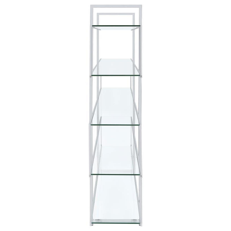 Elmer - 5-Shelf Bookcase - Chrome And Clear