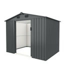 Outdoor Storage Shed, Galvanized Steel Garden Shed With 4 Vents & Double Sliding Door