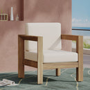 Outdoor Club Chair With Cushion And A Shape Legs - Beige