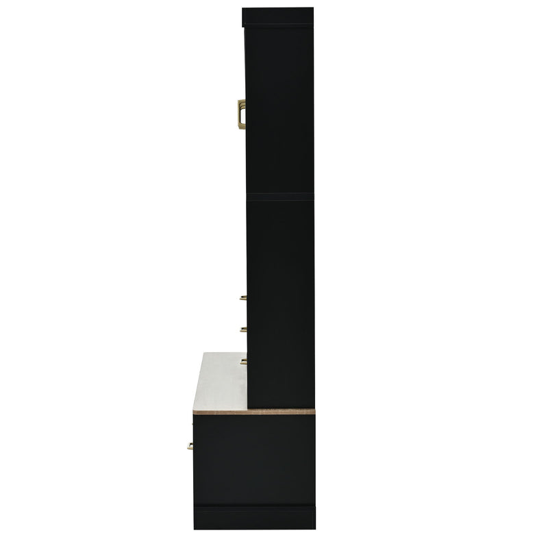 Entryway Hall Tree With Bench And Storage, 5 In 1 Coat Rack