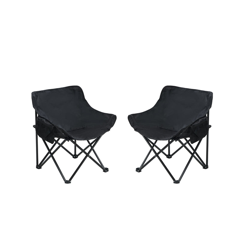 Portable Folding Camping Chairs With Carry Bag (Set of 2)