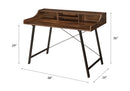 Sange - Writing Desk With USB - Walnut & Black