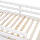 Twin Over Full Bunk Bed with Desk, White