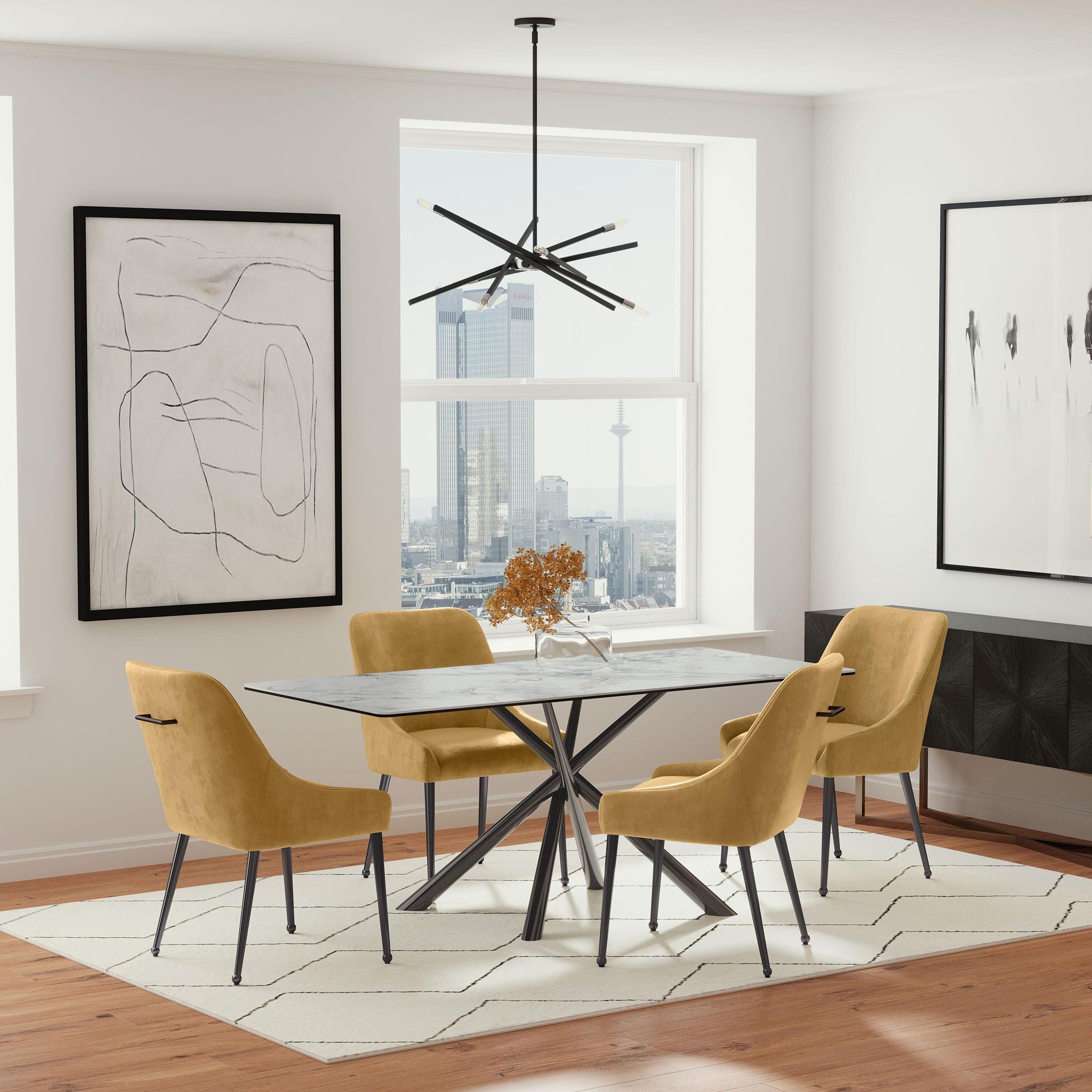Mayette Upholstered Dining Side Chair Cognac (Set of 2) - Atlantic Fine Furniture Melbourne FL