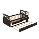 Multi-Functional Daybed with Drawers and Trundle, Espresso