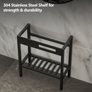 Inspired Console Sink With Built In Washboard, Overflow & Sleek Legs, 28" X 12" - White / Black