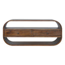 Curved Edge Media Unit With 2 Drawers - Chestnut