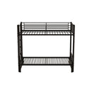 Twin Metal Pull Out Bunk Bed With Guardrail And Built In Ladder, Space Saving Convertible Frame For Bedroom - Black