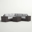 Modern Patio Rattan Sectional Set With Cushions