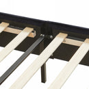 King Size Platform Bed Frame, Velvet Upholstered Sleigh Bed with Scroll Wingback Headboard & Footboard/Button Tufted/No Box Spring Required/Easy Assembly-Black