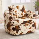 Modern Swivel Barrel Chair With Dual-Layer Cushion