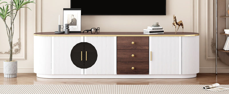 Modern Minimalist TV Stand For TVs Up To 80" With 3 Drawers And 1 Shelf