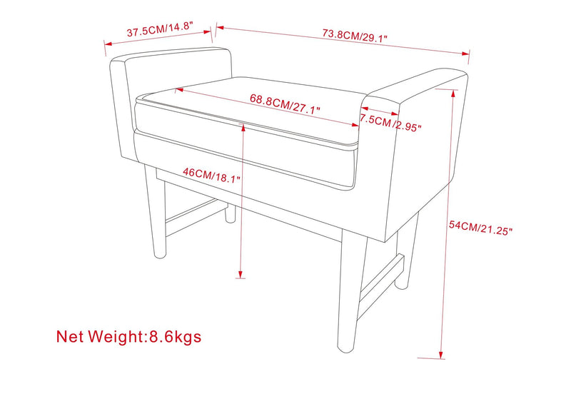 Scott - Upholstered Ottoman Bench