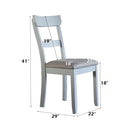 House - Marchese Side Chair (Set of 2) - Two Tone Gray Fabric & Pearl Gray Finish - Atlantic Fine Furniture Inc