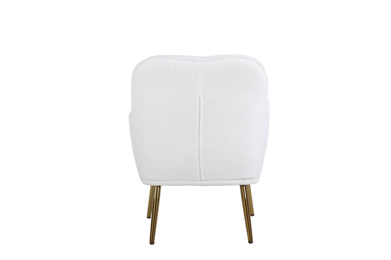 Modern Mid-Century Chair Linen Sherpa Armchair For Living Room Bedroom Office