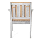 6 Person Outdoor Wooden Dining Set With Umbrella Hole And Removable Cushions For Patio - Gray