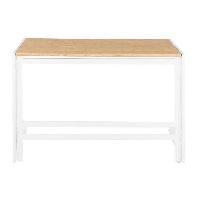 Roman - Industrial Office Desk - White / Natural