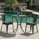 Ambrosia - 3 Piece Bistro Set With Leaf Motifs Top And Seat